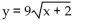 Write the equation of the graph after the indicated transformation(s) . -The graph of y =   is shifted 2 units to the left. Then the graph is shifted 9 units upward. A)    B)    C)    D)   