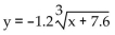 Write the equation of the graph after the indicated transformation(s) . -The graph of y =   is shifted 1.2 units to the left. This graph is then vertically stretched by a factor of 7.6. Finally, the graph is reflected across the x-axis. A)    B)    C)    D)   