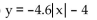 Write the equation of the graph after the indicated transformation(s) . -The graph of y =   is reflected across the y-axis. This graph is then vertically stretched by a factor of 4.6. Finally, the graph is shifted 4 units downward. A)    B)    C)    D)   