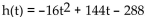 Solve the problem. -The function   gives the height h, in feet, of a flare fired from the bottom of a gorge 288 feet deep with an initial velocity of 144 ft/sec. The flare fired is visible only when it is above the rim. During What interval can the flare be seen? A)  0 < t < 3 B)  6 < t < 9 C)  3 < t < 6 D)  9 < t < 12