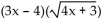 For the pair of functions, perform the indicated operation. -f(x)  =   Find f · g. A)    B)  (4x + 3) (9x - 16)  C)  (4x + 3) (3x - 4)  D)   