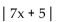 Find functions f and g so that F(x)  =   (x) . -F(x)  =   A)  f(x)  = -x , g(x)  = 7x - 5 B)  f(x)  = x, g(x)  = 7x + 5 C)  f(x)  = x , g(x)  = 7x + 5 D)  f(x)  = - x , g(x)  = 7x + 5