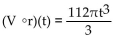 Solve the problem. -A balloon (in the shape of a sphere)  is being inflated. The radius is increasing at a rate of 4 cm per second. Find a function, r(t) , for the radius in terms of t. Find a function, V(r) , for the volume of the balloon in terms of r. Find   (t) . A)    B)    C)    D)   