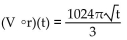 Solve the problem. -A balloon (in the shape of a sphere)  is being inflated. The radius is increasing at a rate of 4 cm per second. Find a function, r(t) , for the radius in terms of t. Find a function, V(r) , for the volume of the balloon in terms of r. Find   (t) . A)    B)    C)    D)   