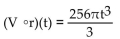 Solve the problem. -A balloon (in the shape of a sphere)  is being inflated. The radius is increasing at a rate of 4 cm per second. Find a function, r(t) , for the radius in terms of t. Find a function, V(r) , for the volume of the balloon in terms of r. Find   (t) . A)    B)    C)    D)   