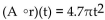Solve the problem. -A stone is thrown into a pond. A circular ripple is spreading over the pond in such a way that the radius is increasing at the rate of 4.7 feet per second. Find a function, r(t) , for the radius in terms of t. Find a function, A(r) , for the area of the ripple in terms of r. Find   t) . A)    B)    C)    D)   