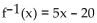 Find the inverse of the function. -f(x)  =   - 4 A)    B)    C)    D)   