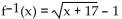 Find the inverse of the function. -f(x)  = (   A)    B)    C)    D)   