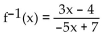 Find the inverse of the function. -f(x)  =   A)    B)    C)    D)  Not invertible