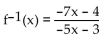 Find the inverse of the function. -f(x)  =   A)    B)    C)    D)  Not invertible
