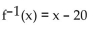 Find a formula for the inverse of the function described below. -A size-12 dress in Country C is size 64 in Country D. A function that converts dress sizes in Country C to those in Country D is f(x)  = 2(x + 20) . A)    B)    C)    D)   