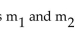 Translate the given formula to English. -  , where F is the force of attraction between two objects with masses   respectively and d is the distance between the two objects