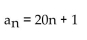 Find the indicated part of the arithmetic sequence. -Find a formula for   given that   A)    B)    C)    D)   