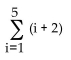 Write the series in summation notation. Use the index i and let i begin at 1 in each summation. --1 + 0 + 1 + 2 + 3 A)    B)    C)    D)   