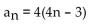 Write out the first five terms of the sequence. -  A)  1, 5, 9, 13, 17 B)  4, 20, 36, 52, 68 C)  -12, 4, 20, 36, 52 D)  4, 8, 12, 16, 20