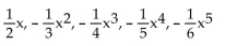 Write out the first five terms of the sequence. -  A)    B)    C)    D)   
