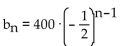 Write out the first five terms of the sequence. -  A)    B)  400, - 200, 100, - 50, 25 C)    D)  -1, - 200, - 100, - 50, - 25