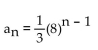 Write a formula for the nth term of the given geometric sequence. Do not use a recursion formula. -  A)    B)    C)    D)   