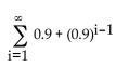 Write the geometric series in summation notation. -0.9 + 0.09 + 0.009 + . . . A)    B)    C)    D)   