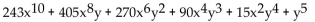 Write the complete binomial expansion. -  A)    B)    C)    D)   
