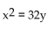 Find the equation of the parabola determined by the given information. -Vertex at the origin, focus at (8, 0)  A)    B)    C)    D)   