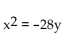 Find the equation of the parabola determined by the given information. -Vertex at the origin, focus at   A)    B)    C)    D)   