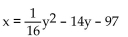 Find the equation of the parabola determined by the given information. -Focus at (7, -7) , directrix x = -1 A)    B)    C)    D)   