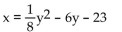 Find the equation of the parabola determined by the given information. -Focus at (-3, -2) , directrix y = -6 A)    B)    C)    D)   