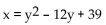 Find the coordinates of the vertex of the parabola. -  A)  (6, 3)  B)  (6, 0)  C)  (0, 3)  D)  (3, 6) 