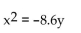 Solve. -A building has an entry with the shape of a parabolic arch 14 ft high and 22 ft wide at the base. Find an equation for the parabola if the vertex is put at the origin of the coordinate system.   A)    B)    C)    D)   