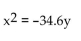 Solve. -A building has an entry with the shape of a parabolic arch 14 ft high and 22 ft wide at the base. Find an equation for the parabola if the vertex is put at the origin of the coordinate system.   A)    B)    C)    D)   