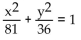 Write an equation for the ellipse. -  A)    B)    C)    D)   