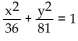Write an equation for the ellipse. -  A)    B)    C)    D)   