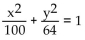 Write an equation for the ellipse. -Foci   and x-intercepts   A)    B)    C)    D)   