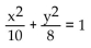 Write an equation for the ellipse. -Foci   and x-intercepts   A)    B)    C)    D)   