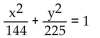 Write an equation for the ellipse. -Foci   and y-intercepts   A)    B)    C)    D)   