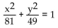 Write an equation for the ellipse. -Foci   and y-intercepts   A)    B)    C)    D)   