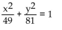 Write an equation for the ellipse. -Foci   and y-intercepts   A)    B)    C)    D)   