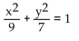 Write an equation for the ellipse. -Foci   and y-intercepts   A)    B)    C)    D)   