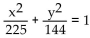 Write an equation for the ellipse. -Foci   and y-intercepts   A)    B)    C)    D)   