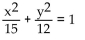 Write an equation for the ellipse. -Foci   and y-intercepts   A)    B)    C)    D)   