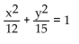 Write an equation for the ellipse. -Foci   and y-intercepts   A)    B)    C)    D)   
