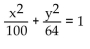 Write an equation for the ellipse. -Foci   and x-intercepts   A)    B)    C)    D)   