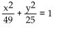 Write an equation for the ellipse. -Foci   and x-intercepts   A)    B)    C)    D)   
