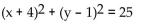 Write the equation for the circle described. -Center at (-4, 1) , radius 5 A)    B)    C)    D)   