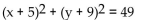Write the equation for the circle described. -Center at (9, 5) , radius   A)    B)    C)    D)   