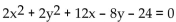 Find the center and the radius of the circle. -  A)  (2, -3) , r = 5 B)  (3, -2) , r = 25 C)  (-3, 2) , r = 5 D)  (-2, 3) , r = 25