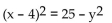 Identify the equation as a parabola, ellipse, or circle. -  A)  Parabola B)  Circle C)  Ellipse D)  None of the above