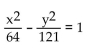 Find the equation of the hyperbola. -Vertices at (8, 0)  and (-8, 0) , foci at (11, 0)  and (-11, 0)  A)    B)    C)    D)   