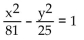 Find the equation of the hyperbola. -Vertices of the fundamental rectangle   and   and opening up and down. A)    B)    C)    D)   
